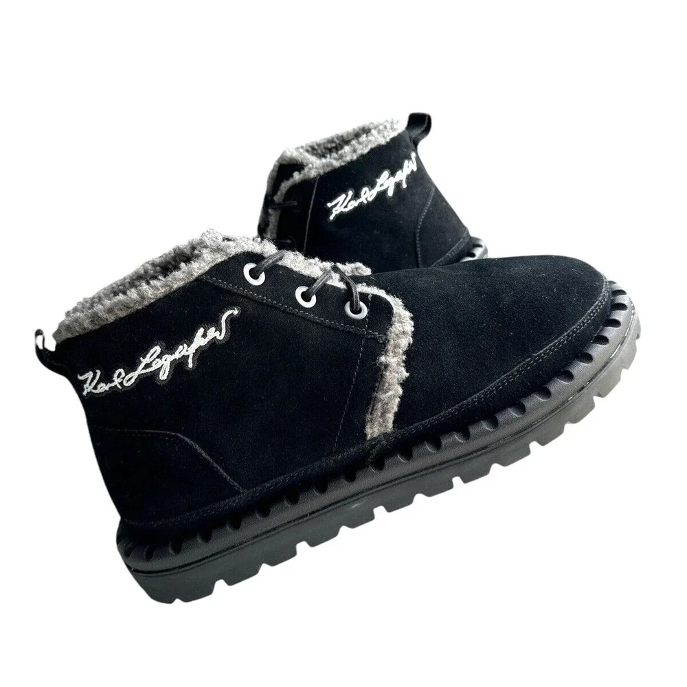Karl Lagerfeld Men's Suede Chukka Boots‎ Black Size 10